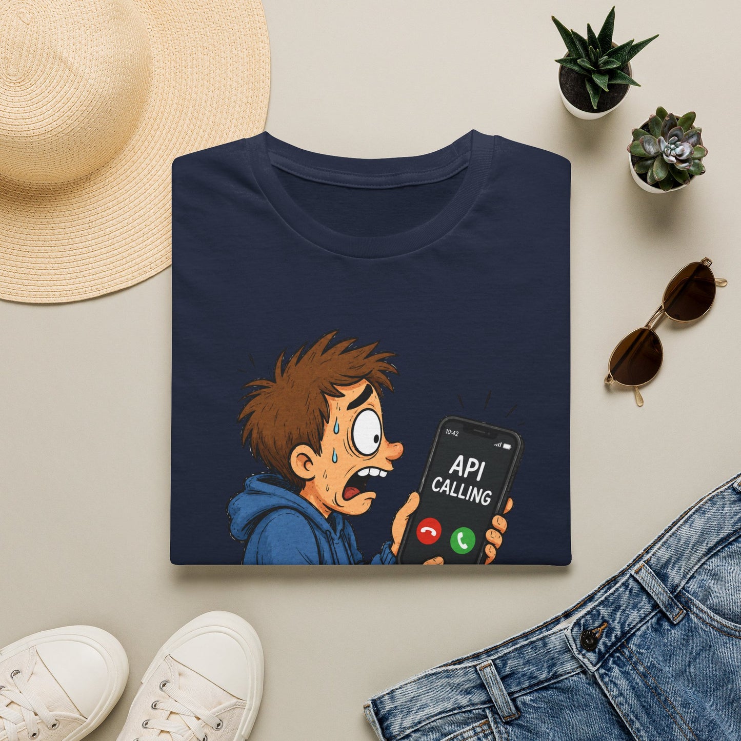 'API Calling' - Funny Tech Cartoon Tee