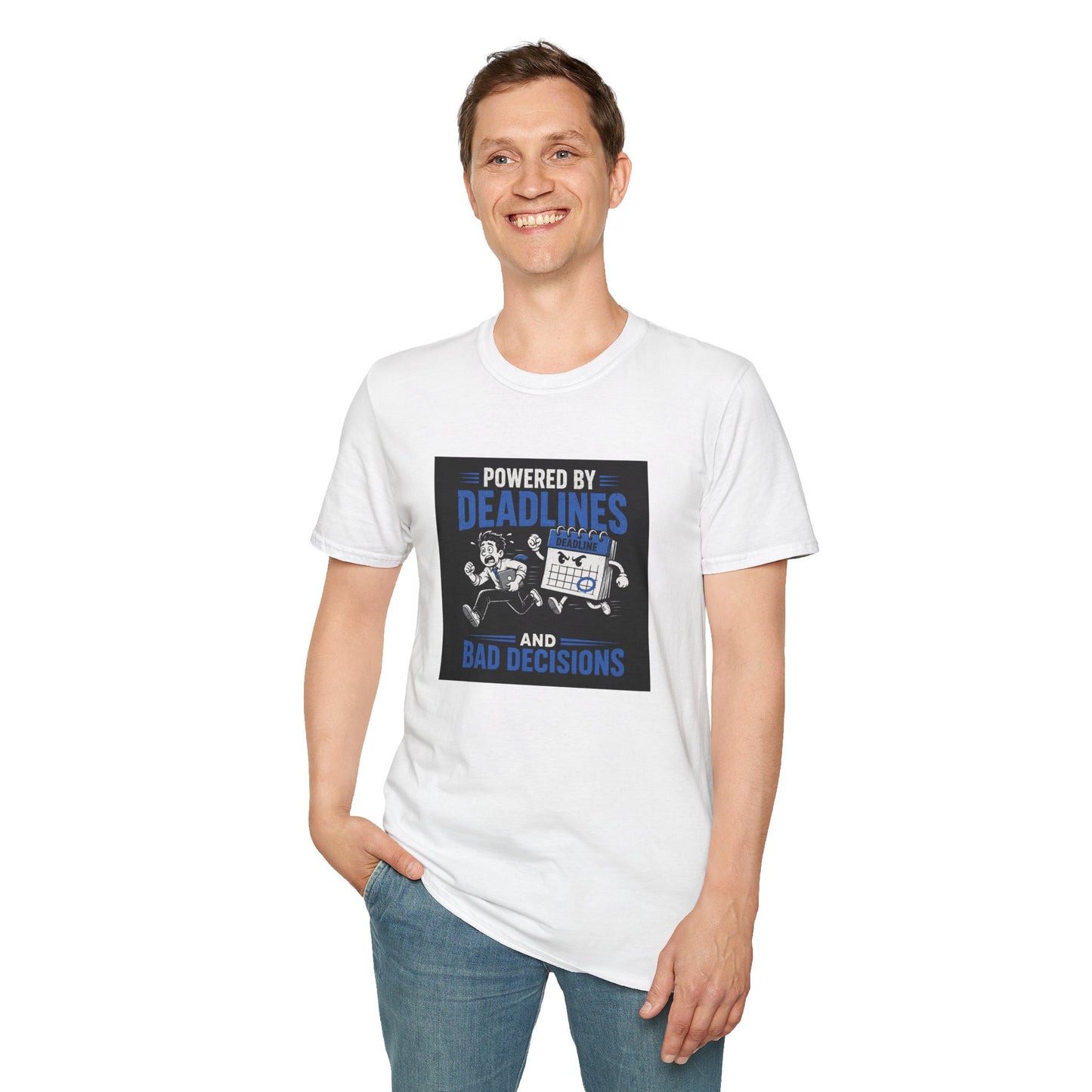 Powered by Deadlines - Funny Graphic Tee