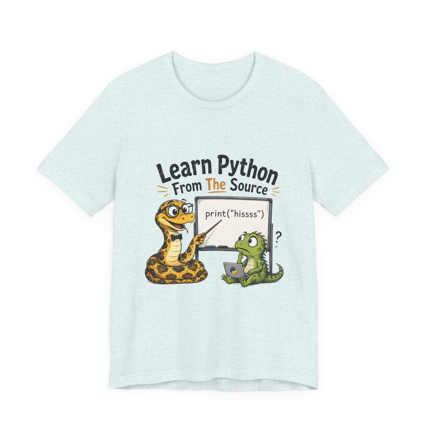 Learn Python From The Source - Cute Snake & Programmer Dino Coding Tee