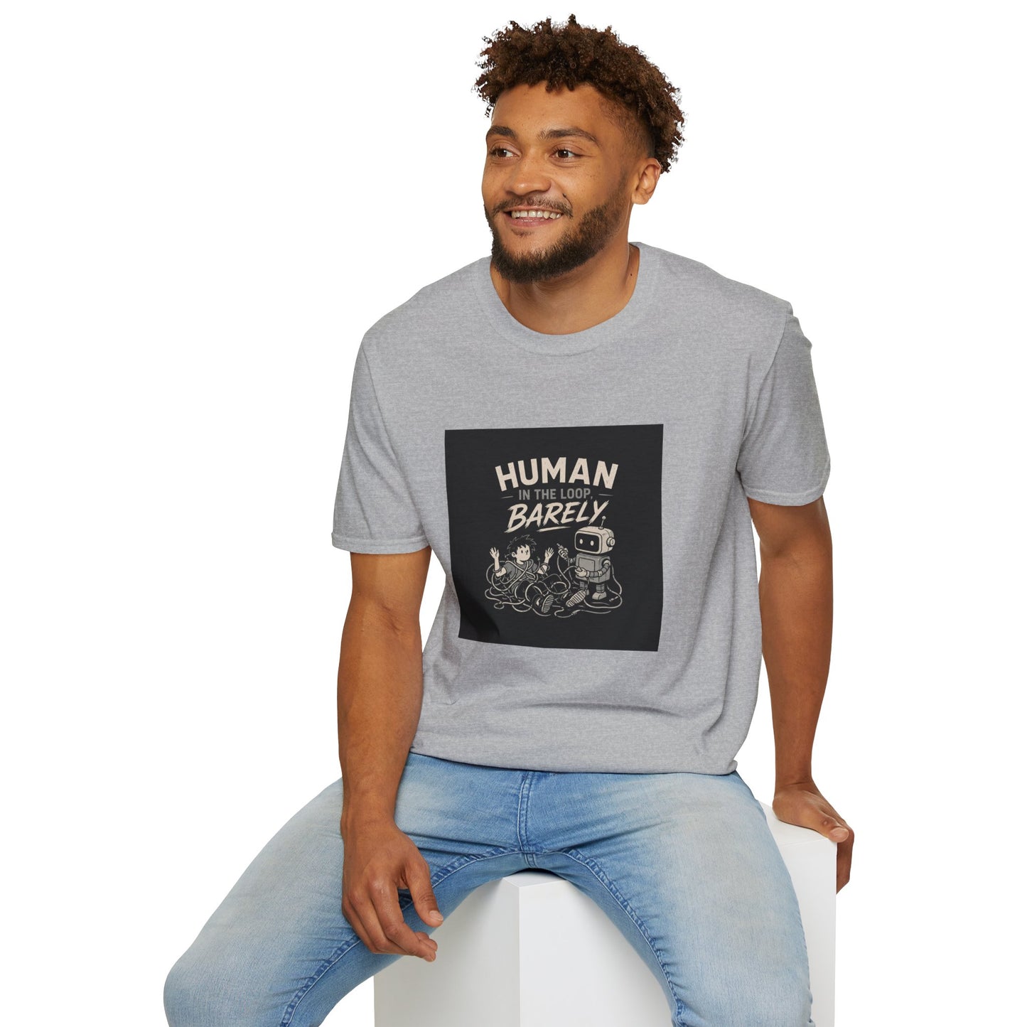 Human in the Loop, Barely - Retro Robot Graphic Tee