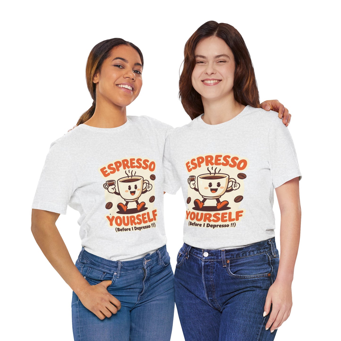 Espresso Yourself Coffee Tee — Funny Cute Coffee Pun Shirt (Espresso Yourself)