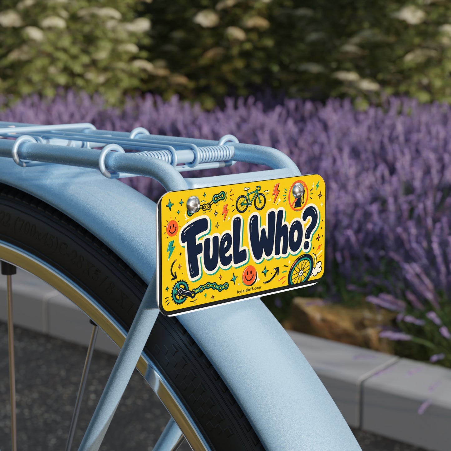 "Fuel Who?" Funny Bicycle Decor Plate for Cyclists