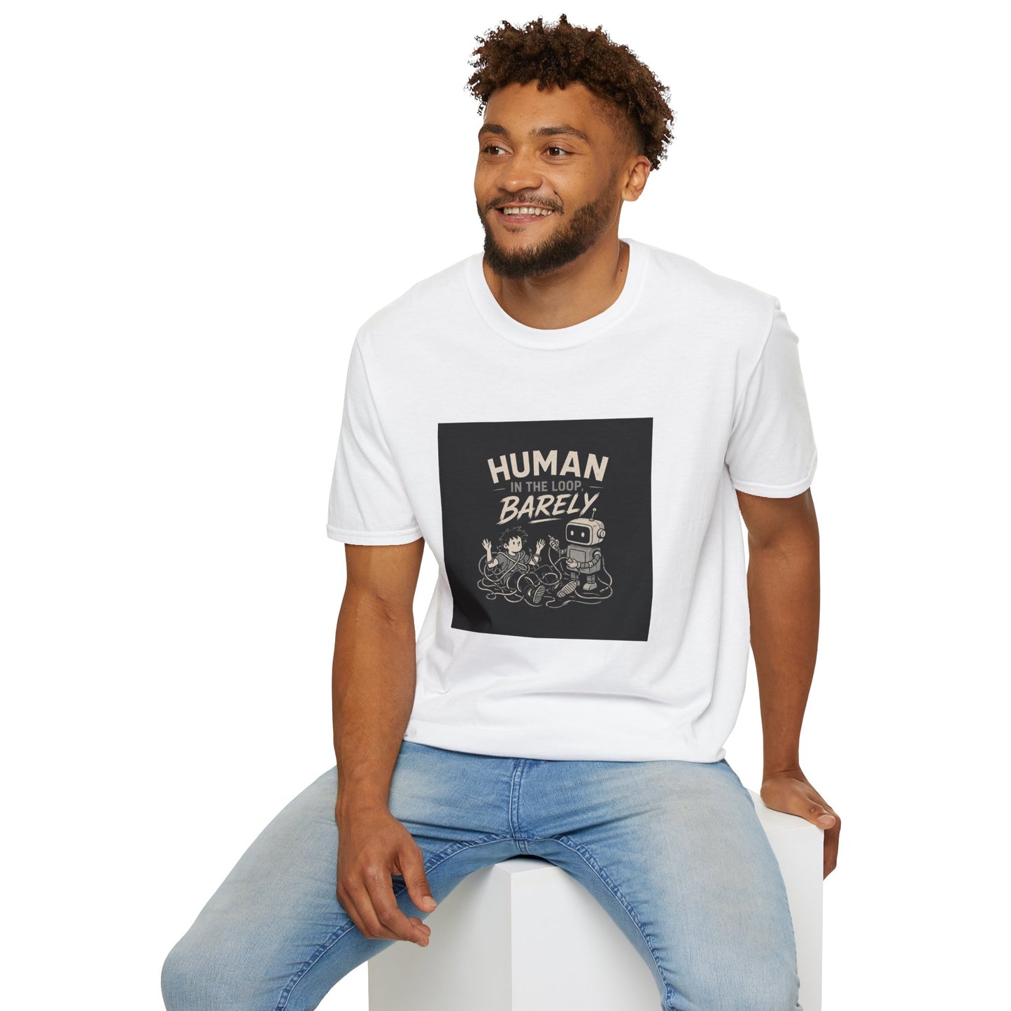 Human in the Loop, Barely - Retro Robot Graphic Tee