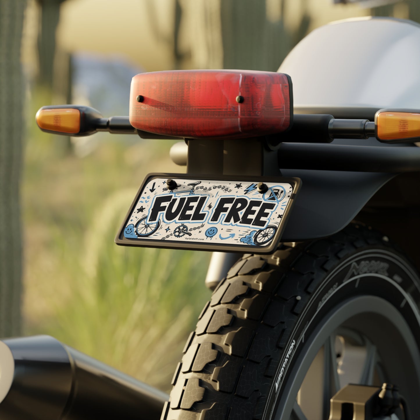 'Fuel Free' Bicycle Decor Plate