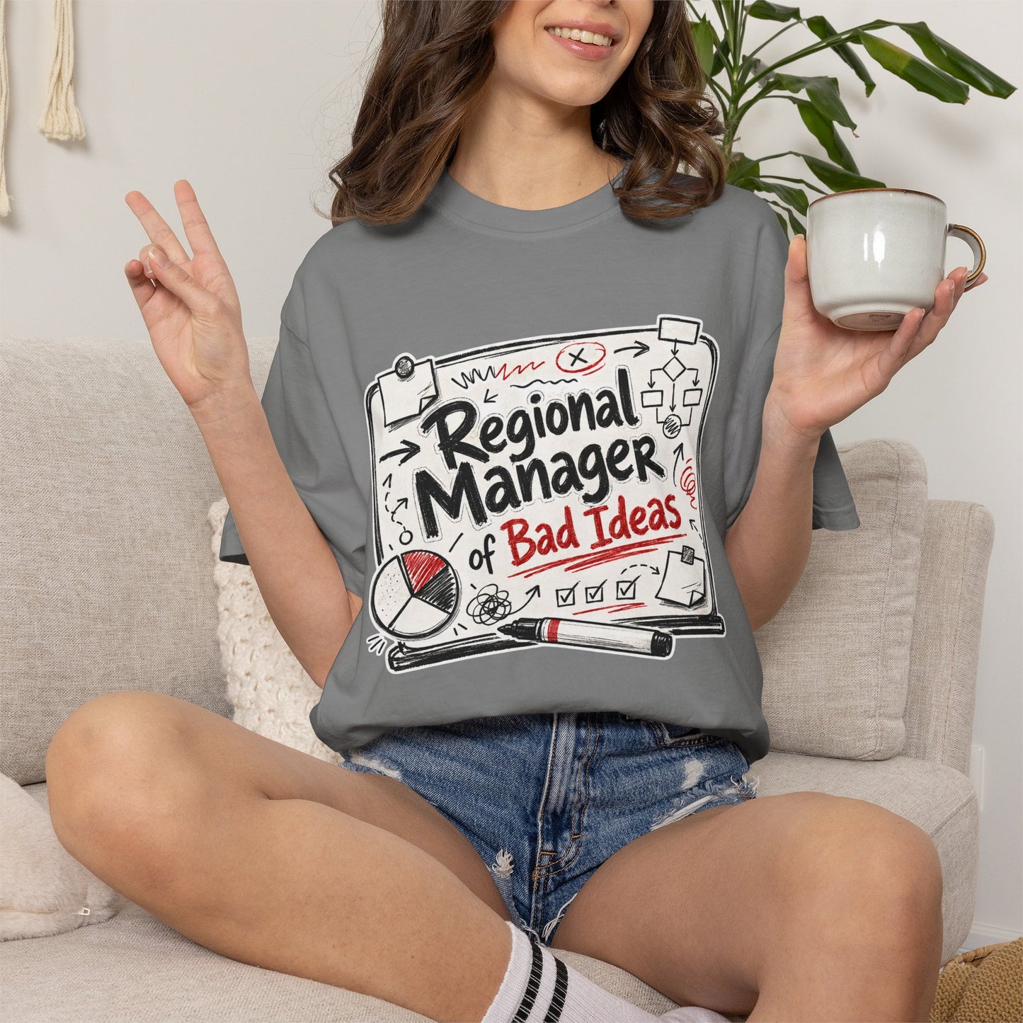 "Regional Manager of Bad Ideas" Graphic Funny Tee